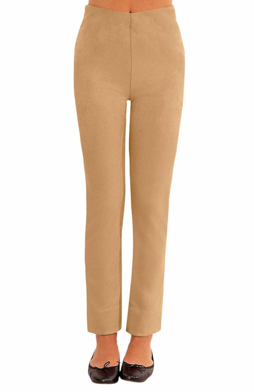 NEW GRETCHEN SCOTT ultra suede gripless pull on pants in beige